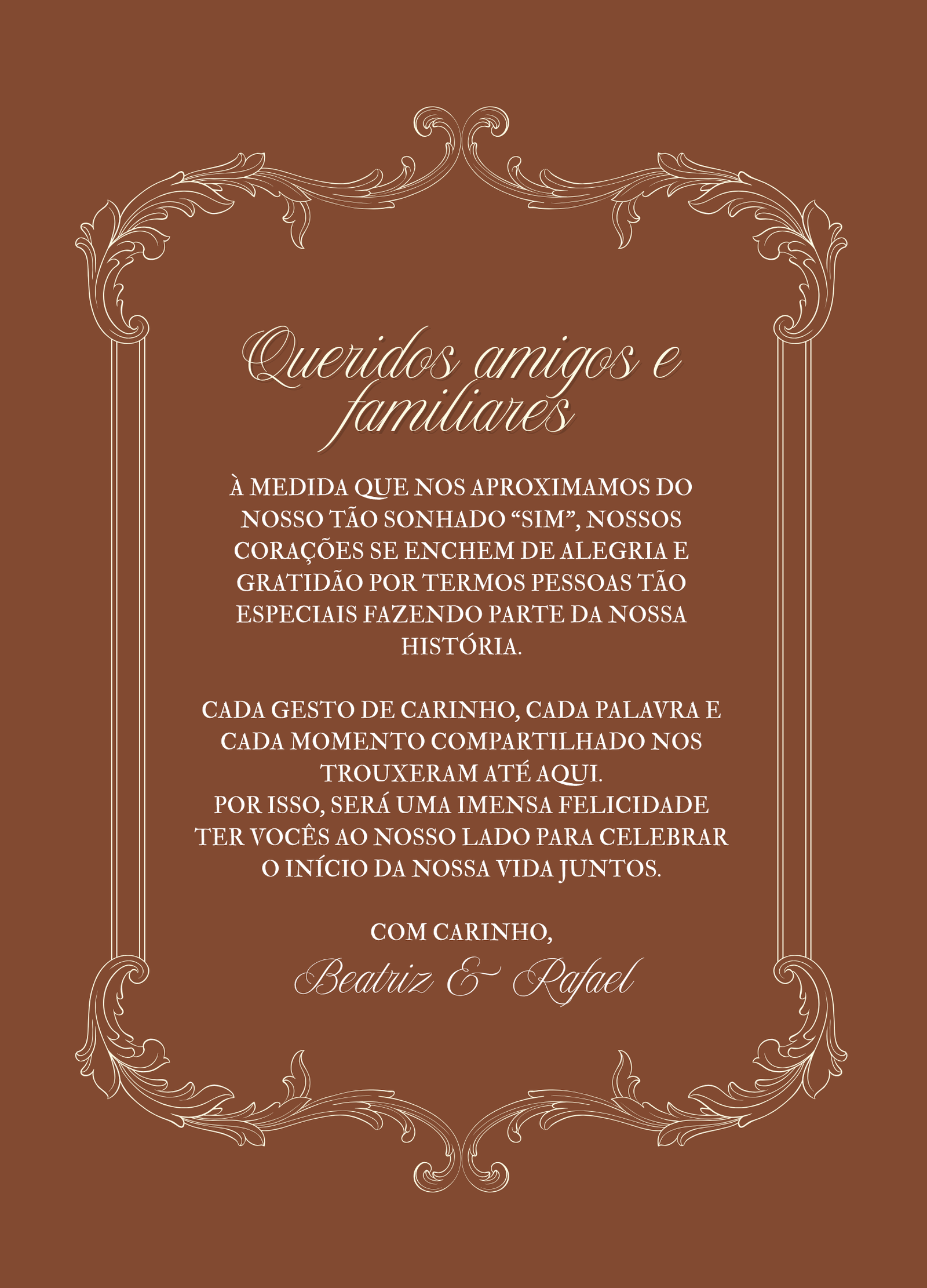Texto aos convidados